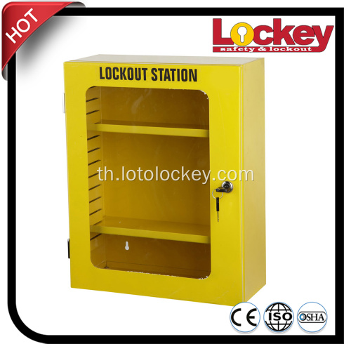 กล่องแท็กแท็ก Lockout Safety Lockout ของกลุ่มเหล็กสีเหลือง